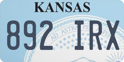 KS license plate 892IRX