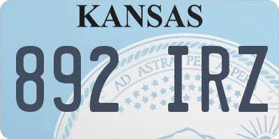 KS license plate 892IRZ