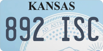 KS license plate 892ISC