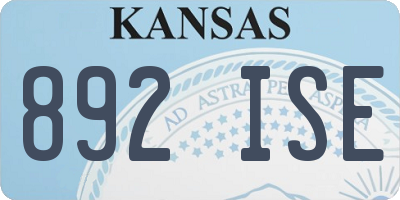 KS license plate 892ISE