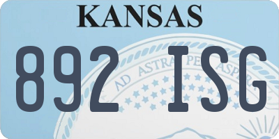 KS license plate 892ISG