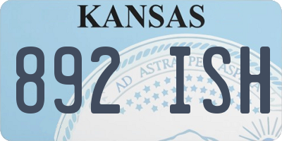 KS license plate 892ISH
