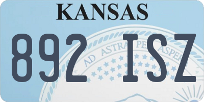 KS license plate 892ISZ