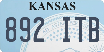 KS license plate 892ITB