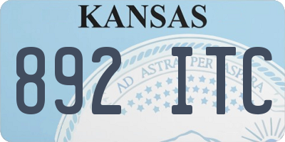 KS license plate 892ITC