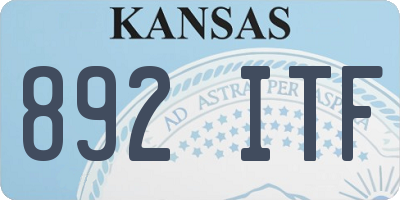 KS license plate 892ITF