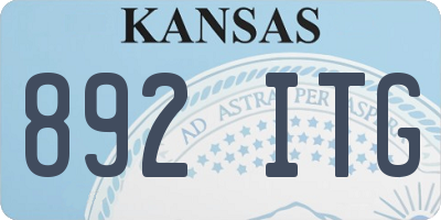 KS license plate 892ITG