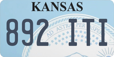 KS license plate 892ITI