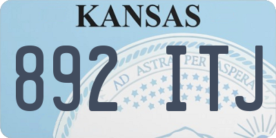 KS license plate 892ITJ