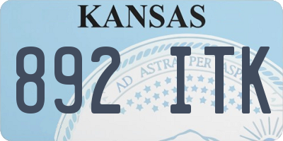 KS license plate 892ITK