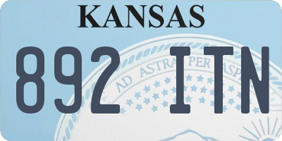 KS license plate 892ITN