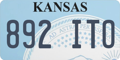 KS license plate 892ITO