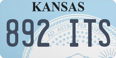 KS license plate 892ITS