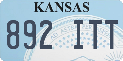 KS license plate 892ITT