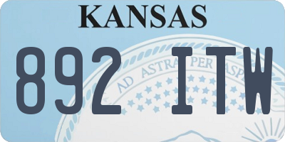 KS license plate 892ITW