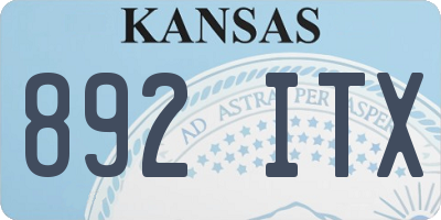 KS license plate 892ITX