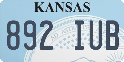 KS license plate 892IUB