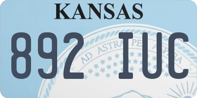 KS license plate 892IUC
