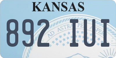 KS license plate 892IUI