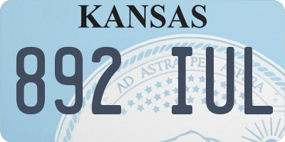 KS license plate 892IUL