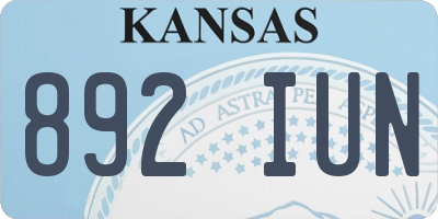 KS license plate 892IUN