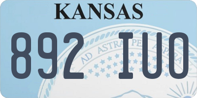 KS license plate 892IUO