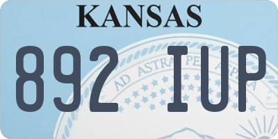 KS license plate 892IUP