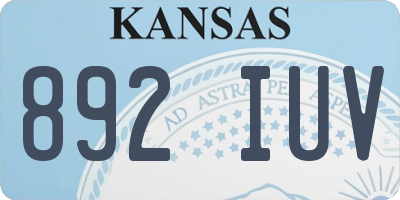 KS license plate 892IUV