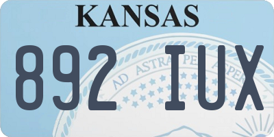 KS license plate 892IUX
