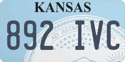 KS license plate 892IVC