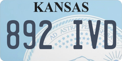 KS license plate 892IVD