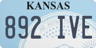 KS license plate 892IVE