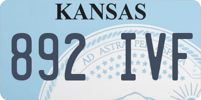 KS license plate 892IVF