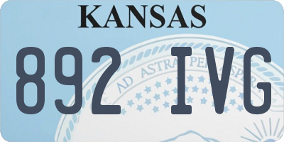 KS license plate 892IVG