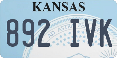 KS license plate 892IVK