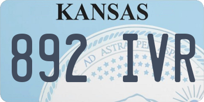 KS license plate 892IVR