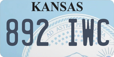 KS license plate 892IWC