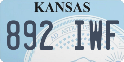 KS license plate 892IWF