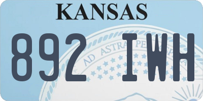 KS license plate 892IWH