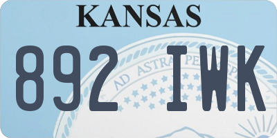 KS license plate 892IWK