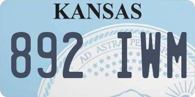 KS license plate 892IWM
