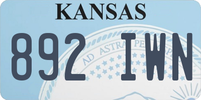 KS license plate 892IWN