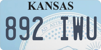 KS license plate 892IWU