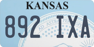 KS license plate 892IXA