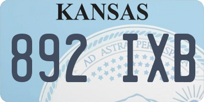 KS license plate 892IXB