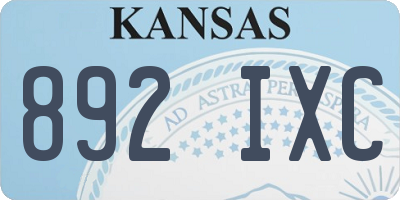 KS license plate 892IXC