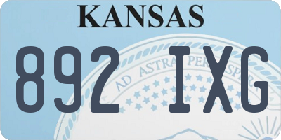 KS license plate 892IXG