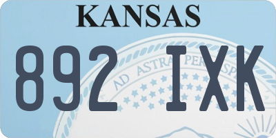KS license plate 892IXK