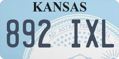 KS license plate 892IXL