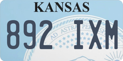KS license plate 892IXM